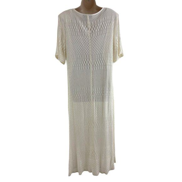 Ivory Creme Lace Maxi Dress Long Gown Size 18/20 Plus Wedding Mother Bride Groom - Picture 5 of 9